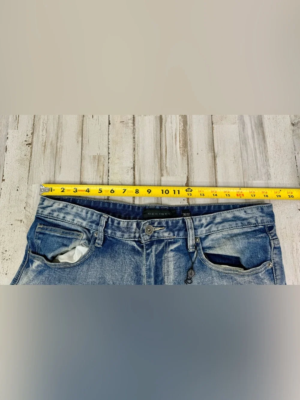 Decibel Men’s Jeans 36x32 Blue Straight Cotton Denim Zipper Button - Picture 6 of 11